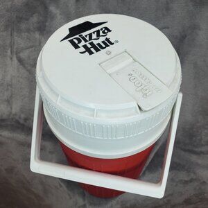 Vintage 1980s Pizza Hut Half 1/2 Gallon Water Jug Sports Picnic Travel Igloo Red